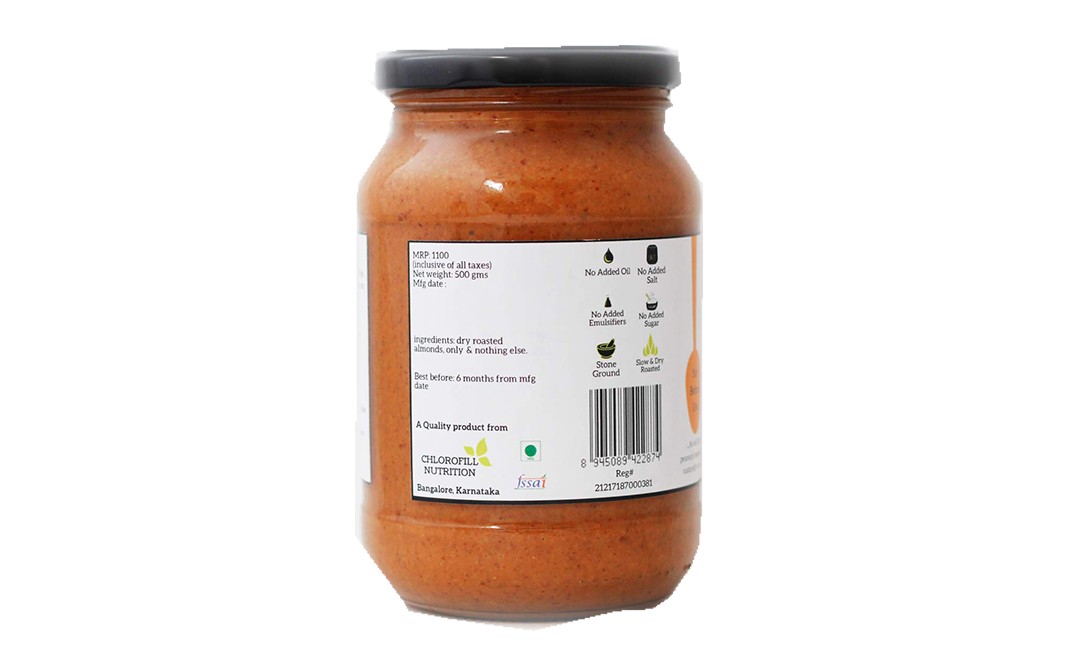 All Over Nuts Natural Almond Butter Creamy   Glass Jar  500 grams